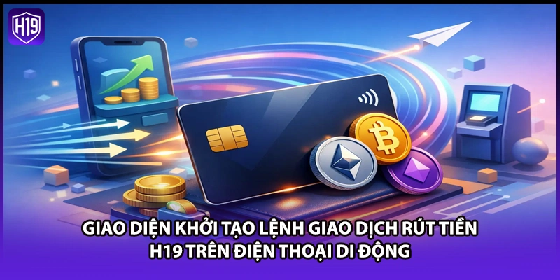 Giao diện khởi tạo lệnh giao dịch rút tiền H19 trên điện thoại di động