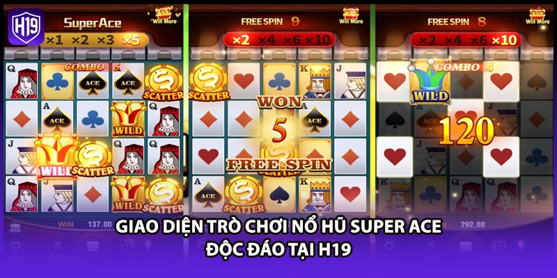 Giao diện trò chơi nổ hũ Super Ace độc đáo tại H19
